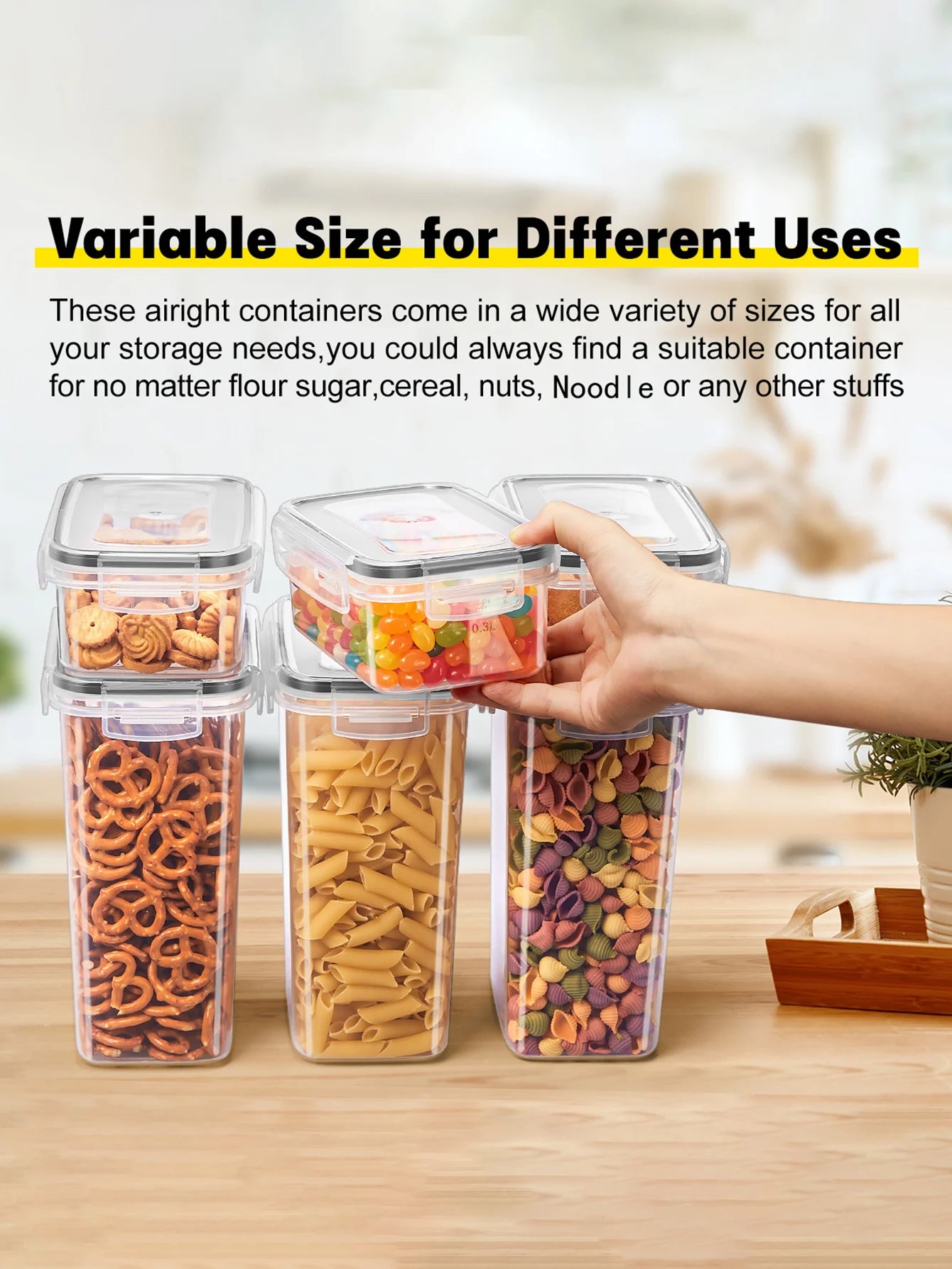 24PCS Sealed Food Storage Containers with Lids – Kitchen Organizer for Grains, Rice & Pasta