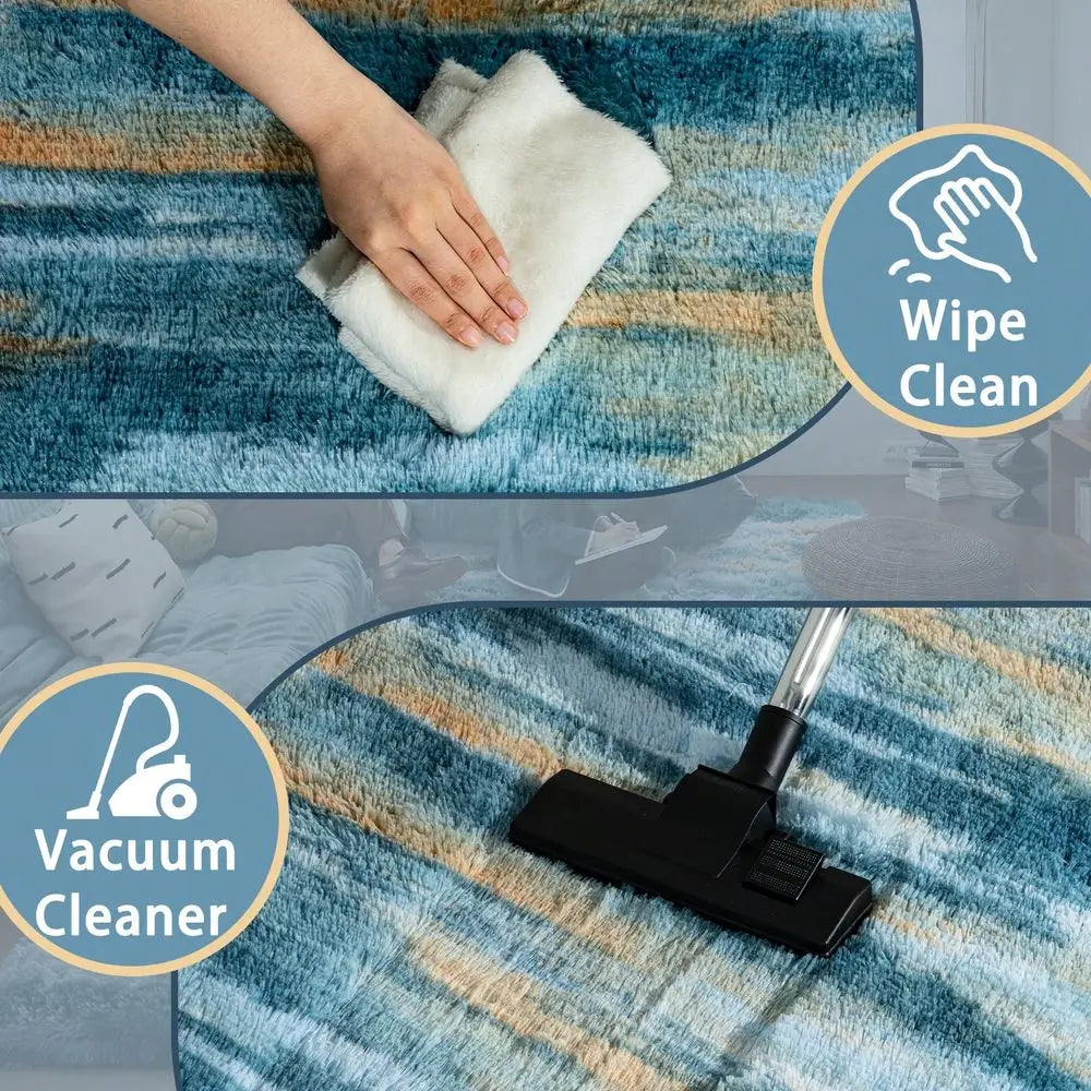 Plush Shaggy Carpet for Warm and Comfortable Home Interiors and a Pop of Color.