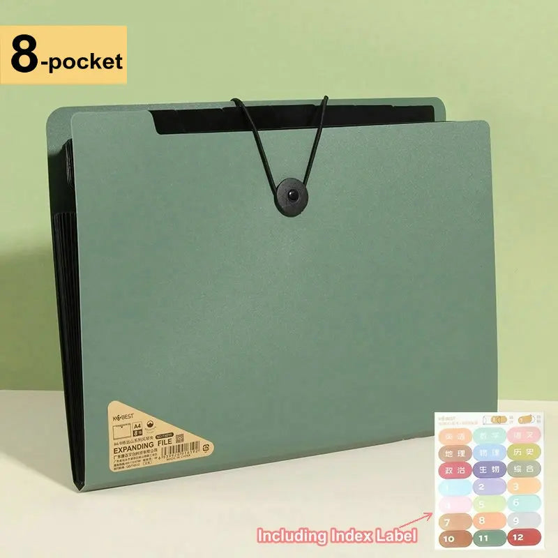 A4 Expanding File Folder with Classification Pockets for Document Storage