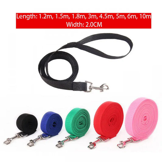 Nylon Dog Training Leash in 10M, 20M, 30M Lengths and Multiple Colors.