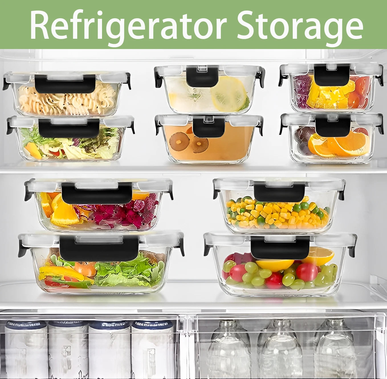 12-Piece Glass Food Storage Container Set – BPA-Free Airtight Bento Boxes