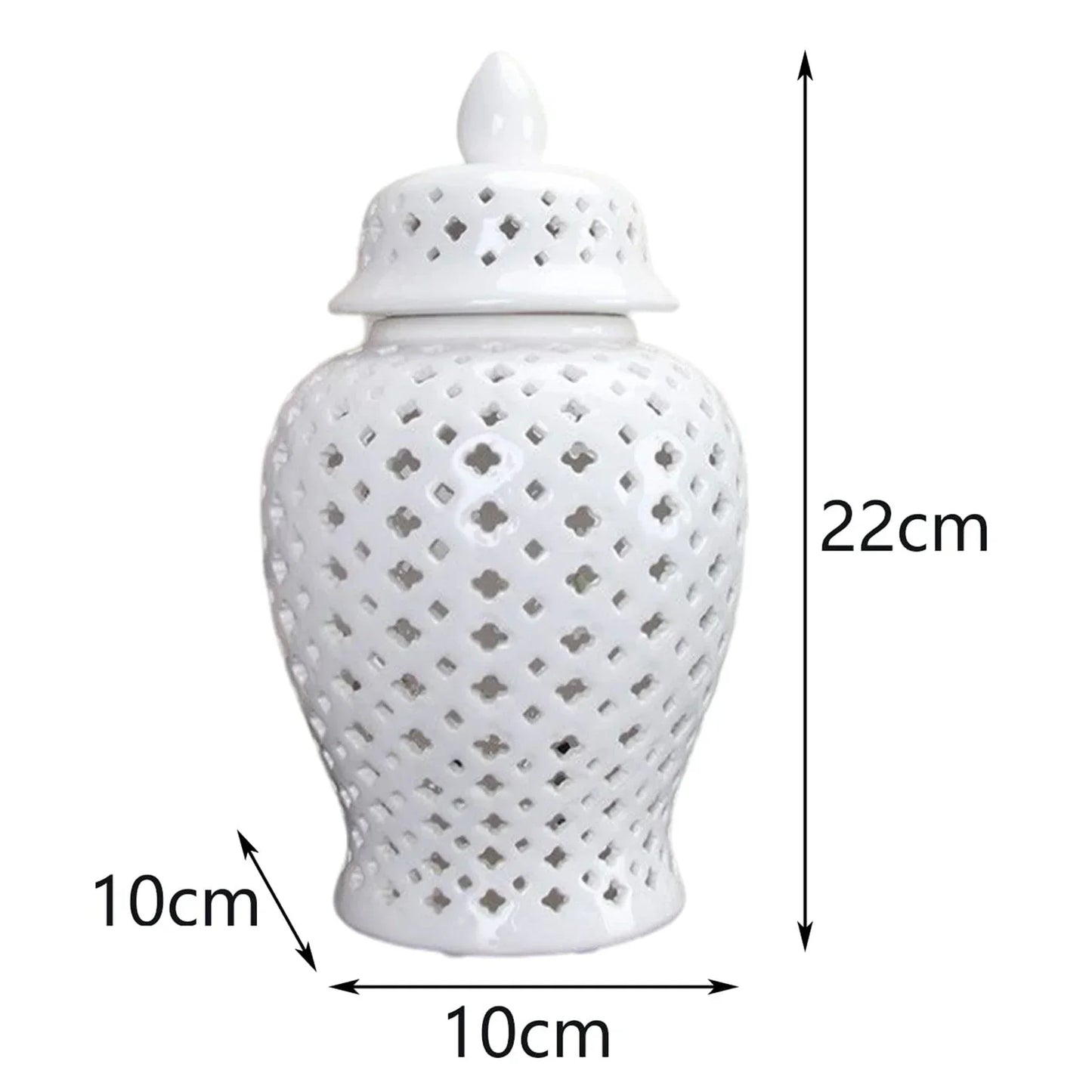 Elegant Hollow-Out Temple Jar for Sophisticated Home Styling.