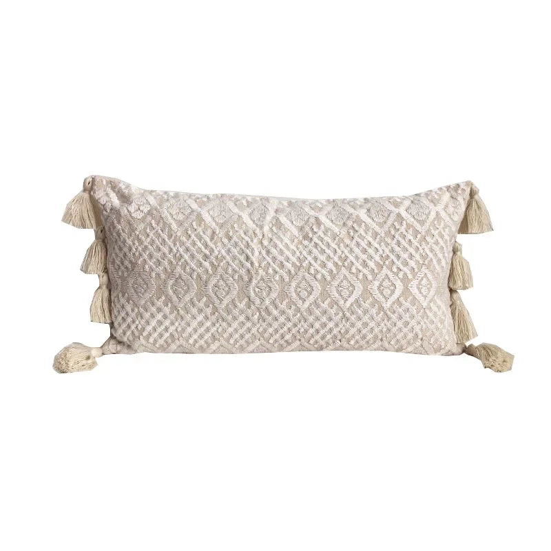 Handcrafted Boho Embroidered Cushion Cover – 30x60cm Decorative Pillowcase