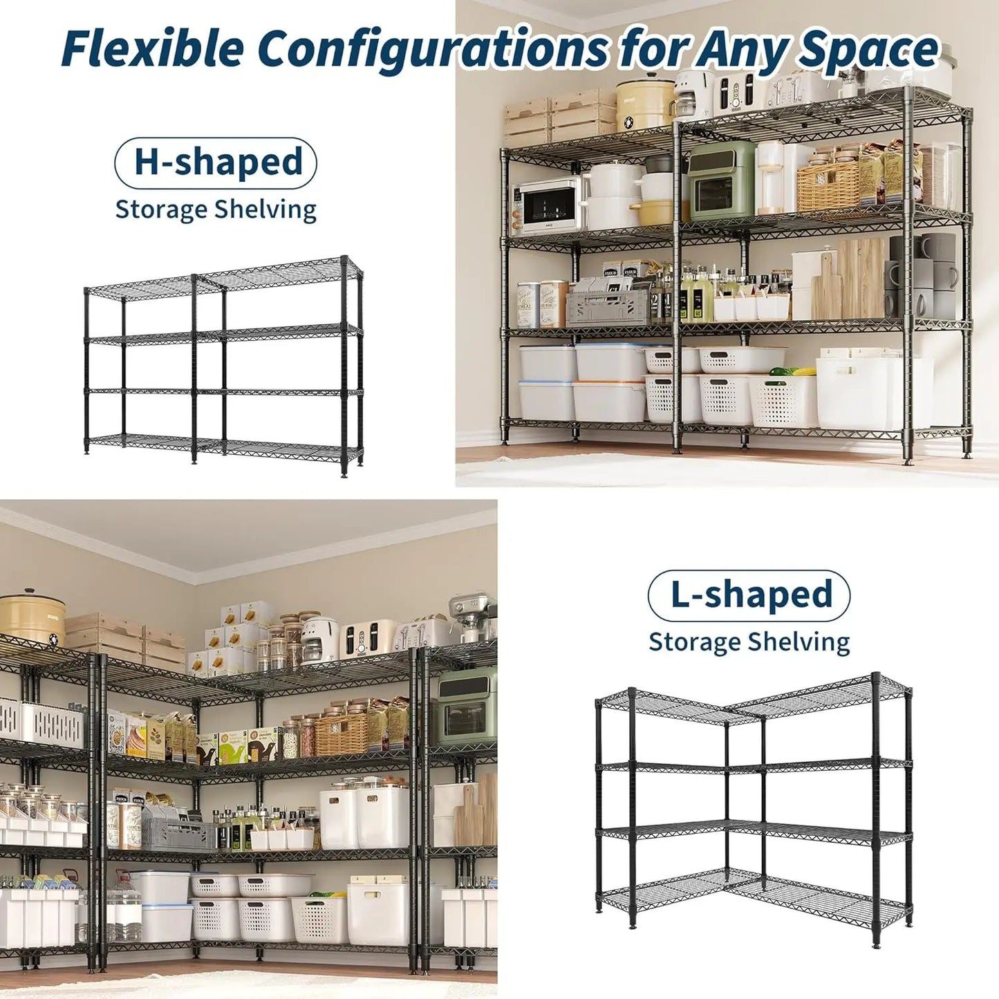 Heavy Duty Metal Storage Shelving Unit with Adjustable Tiers