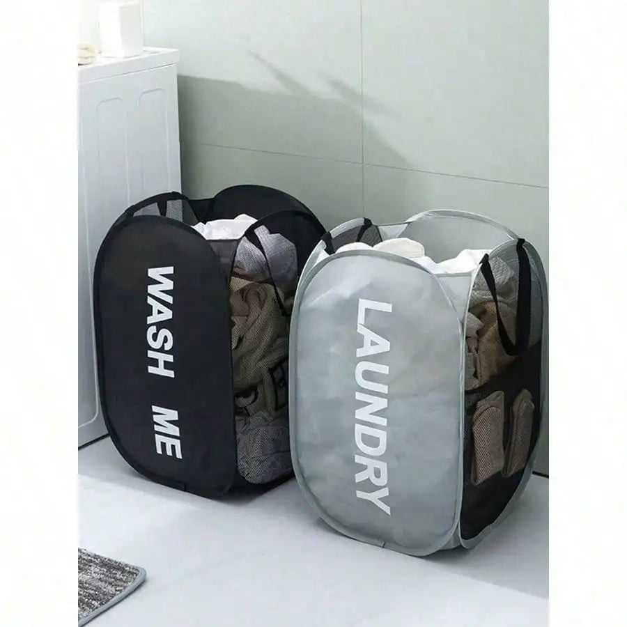 Portable Foldable Laundry Hamper – Breathable Mesh Dirty Clothes Storage Bag