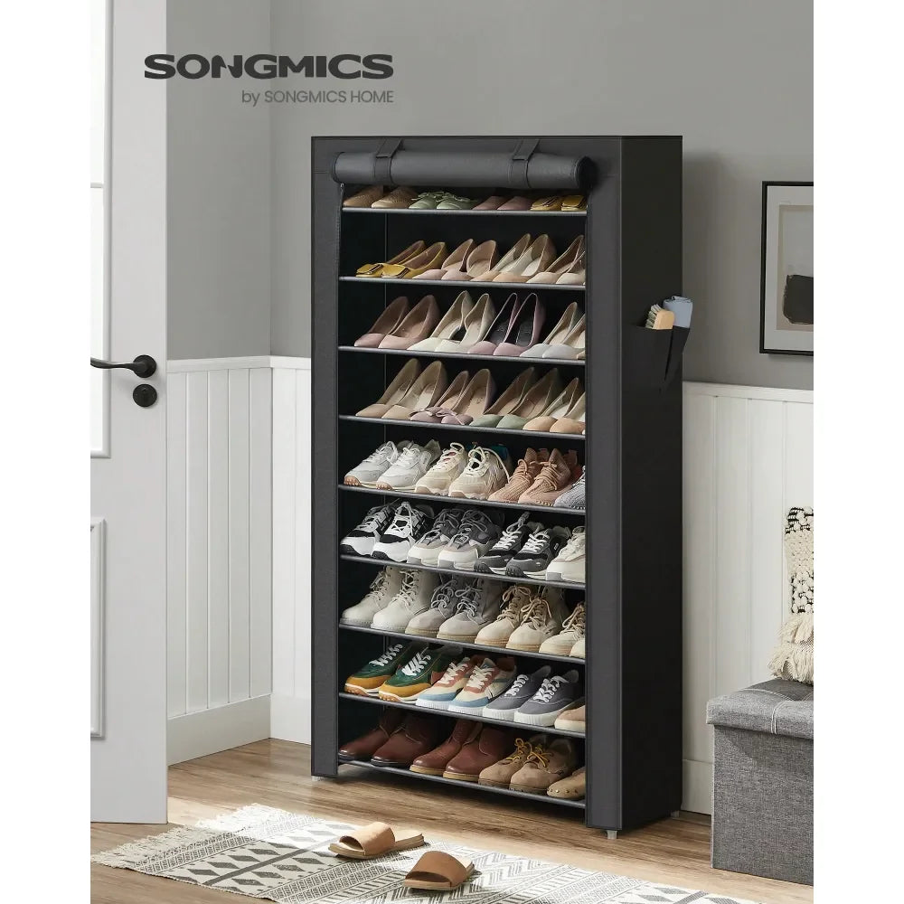 9-Tier Shoe Rack Organizer with Fabric Cover – Large Capacity Shoe Storage for 40–50 Pairs