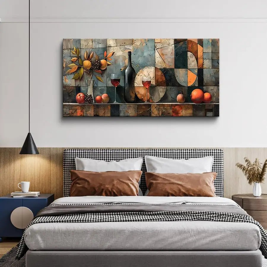 Modern Abstract Wine Glass Wall Art for Contemporary Interiors.