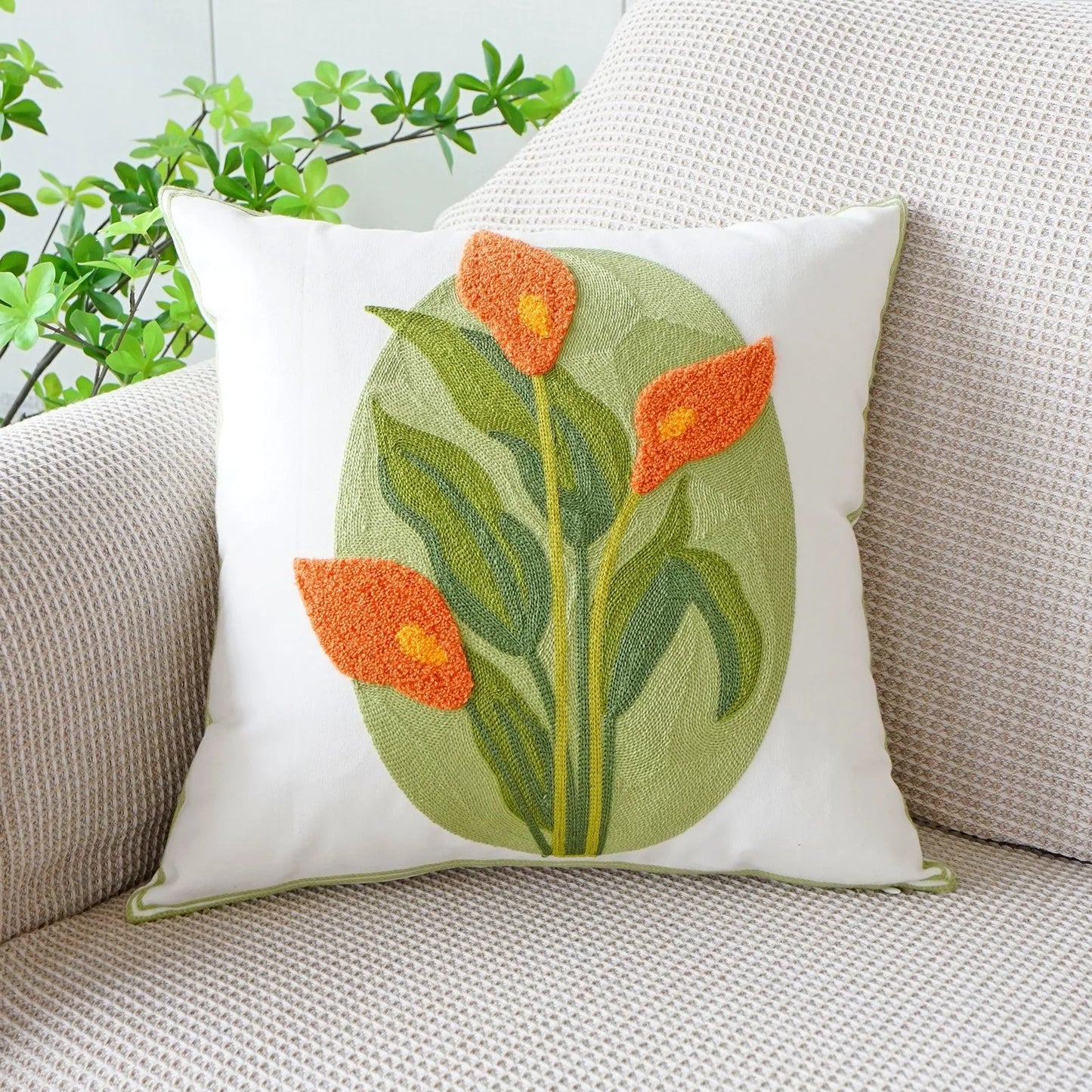 Home Decor Embroidered Cushion Cover – All-Season Universal Pillowcase