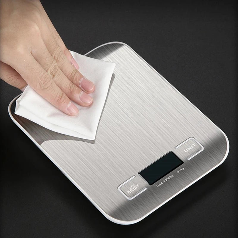Stainless Steel Digital Kitchen Scale with LED Display – 10kg Capacity Precision Weighing