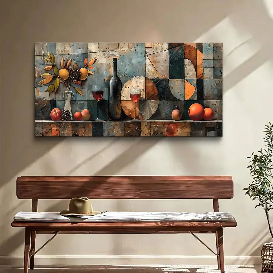 Modern Abstract Wine Glass Wall Art for Contemporary Interiors.