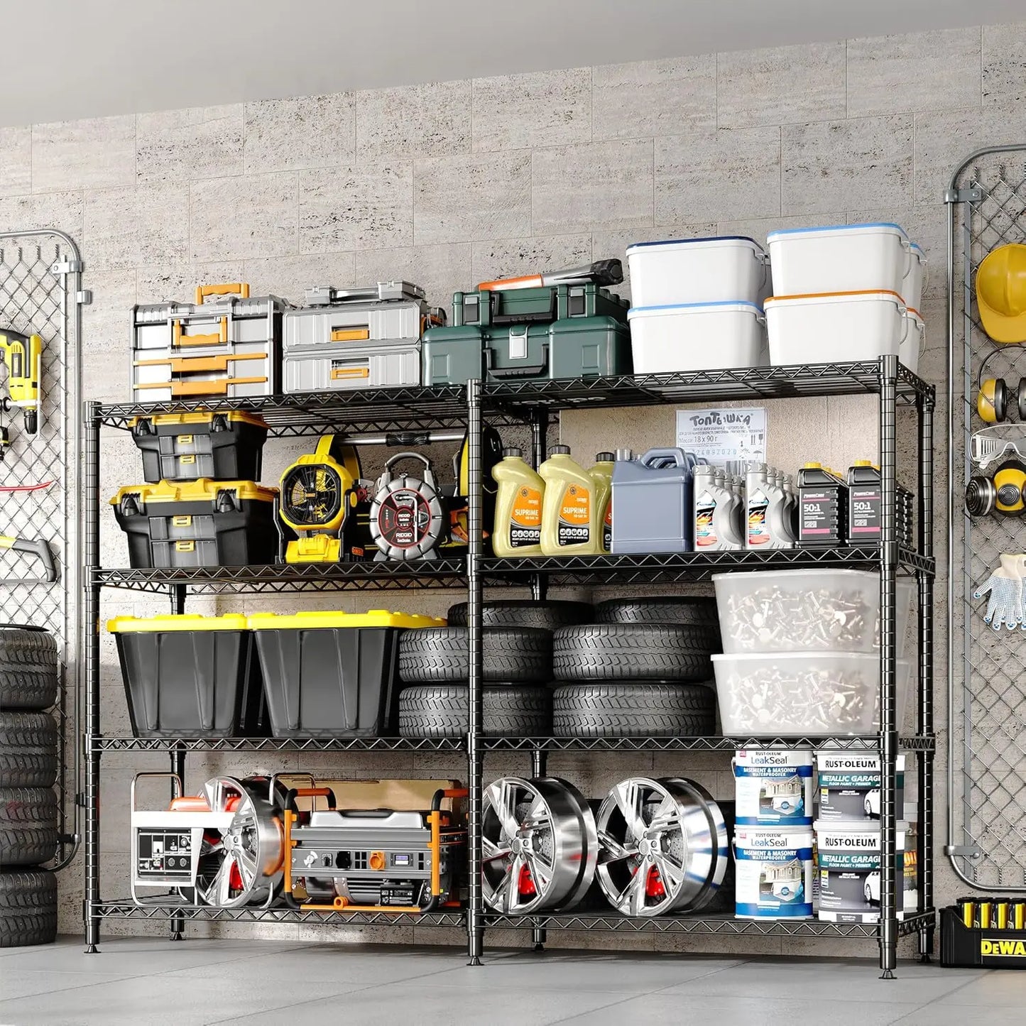 Heavy Duty Metal Storage Shelving Unit with Adjustable Tiers