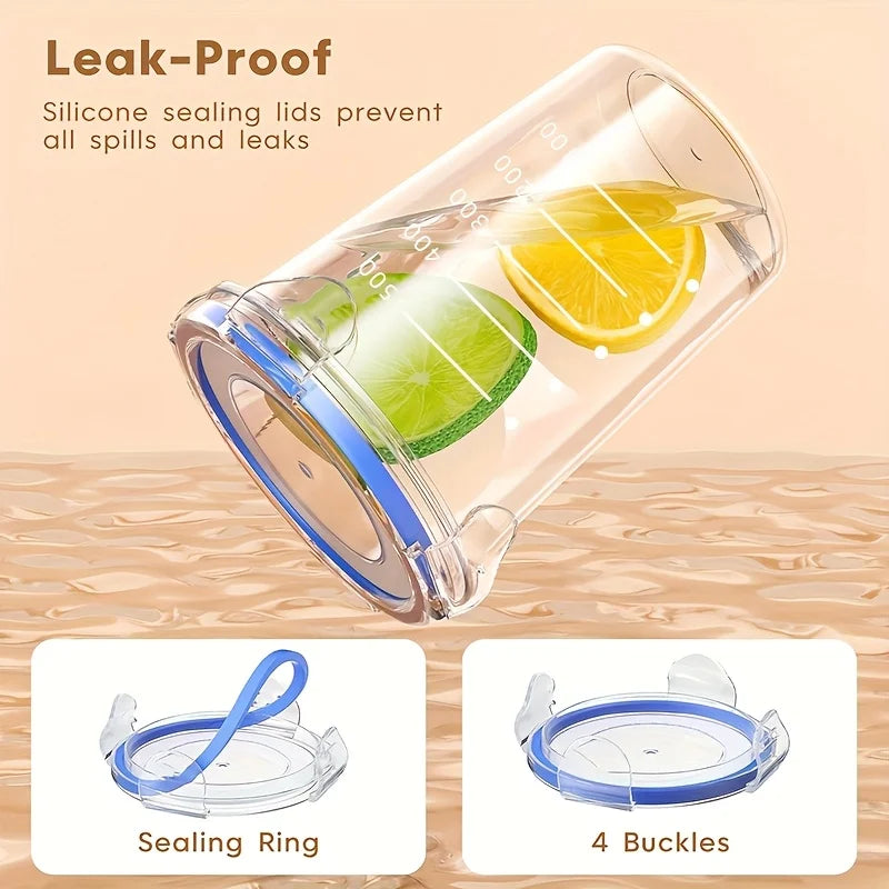 4PCS Microwave-Safe Oat Containers, Containers for Yogurt & Fruit,  28oz Reusable Breakfast Storage Jars with Sealing Rings
