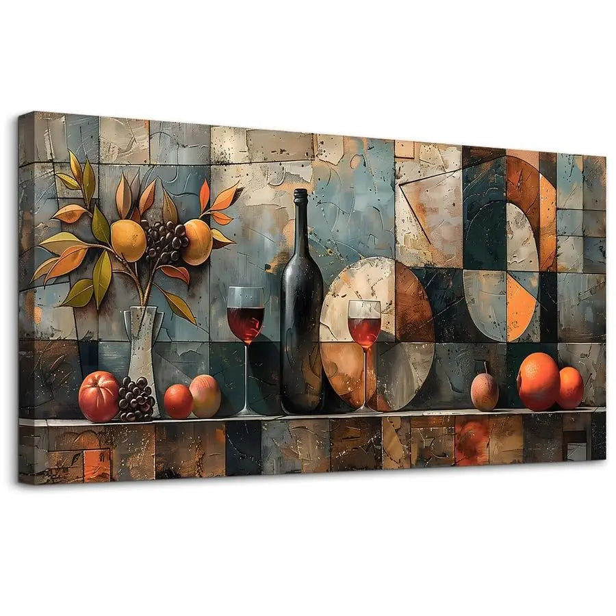 Modern Abstract Wine Glass Wall Art for Contemporary Interiors.