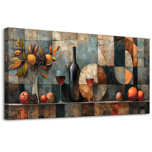 Modern Abstract Wine Glass Wall Art for Contemporary Interiors.