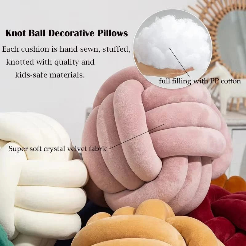 Handmade Decorative Knot Pillow – Cozy Soft Cushion for Modern Living Spaces