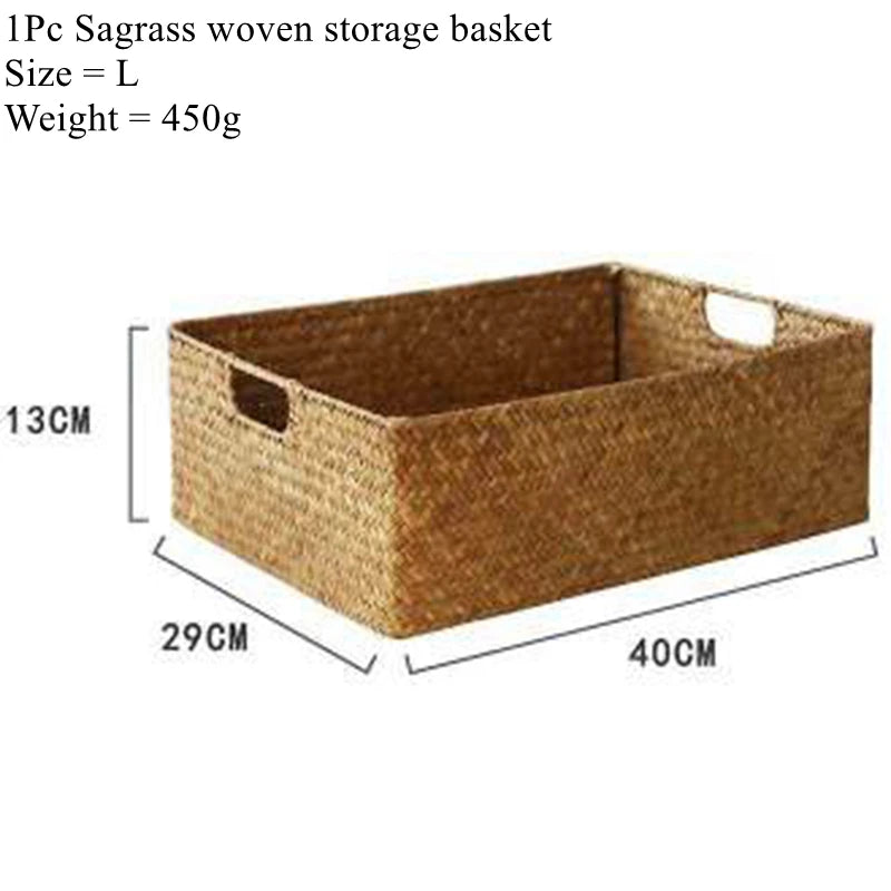 Natural Woven Seagrass Baskets in Different Sizes.