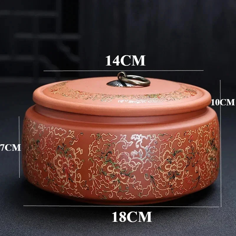 Chinese Purple Clay Tea Caddy for Traditional Tea Storage.
