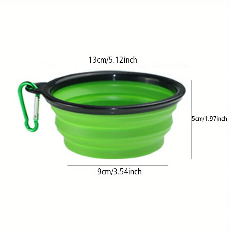 Compact Silicone Dog Travel Bowl for On-the-Go Feeding