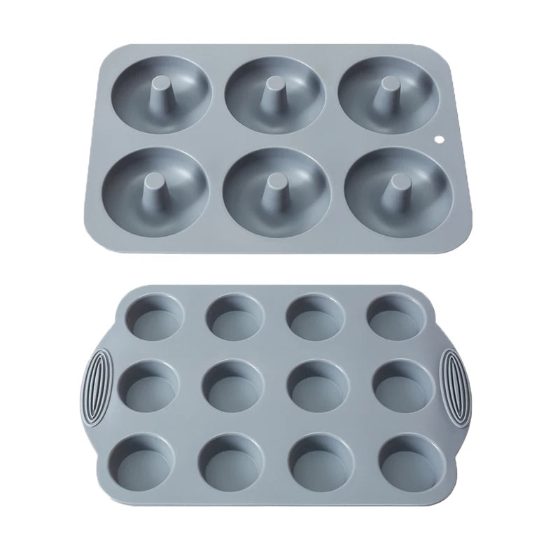 Multi-Shape Silicone Bakeware Kit -Muffin, Rectangular Bread & Cake Molds