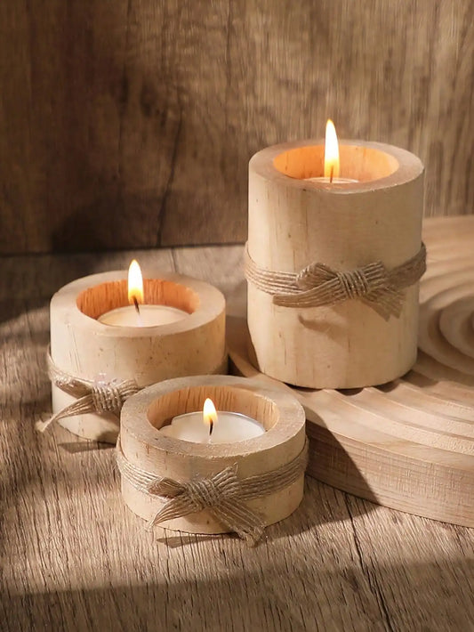 Handmade Style Wooden Tealight Holder for Cozy Home Decor