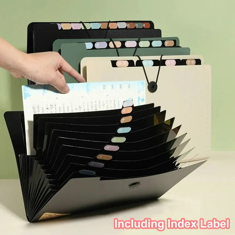 A4 Expanding File Folder with Classification Pockets for Document Storage