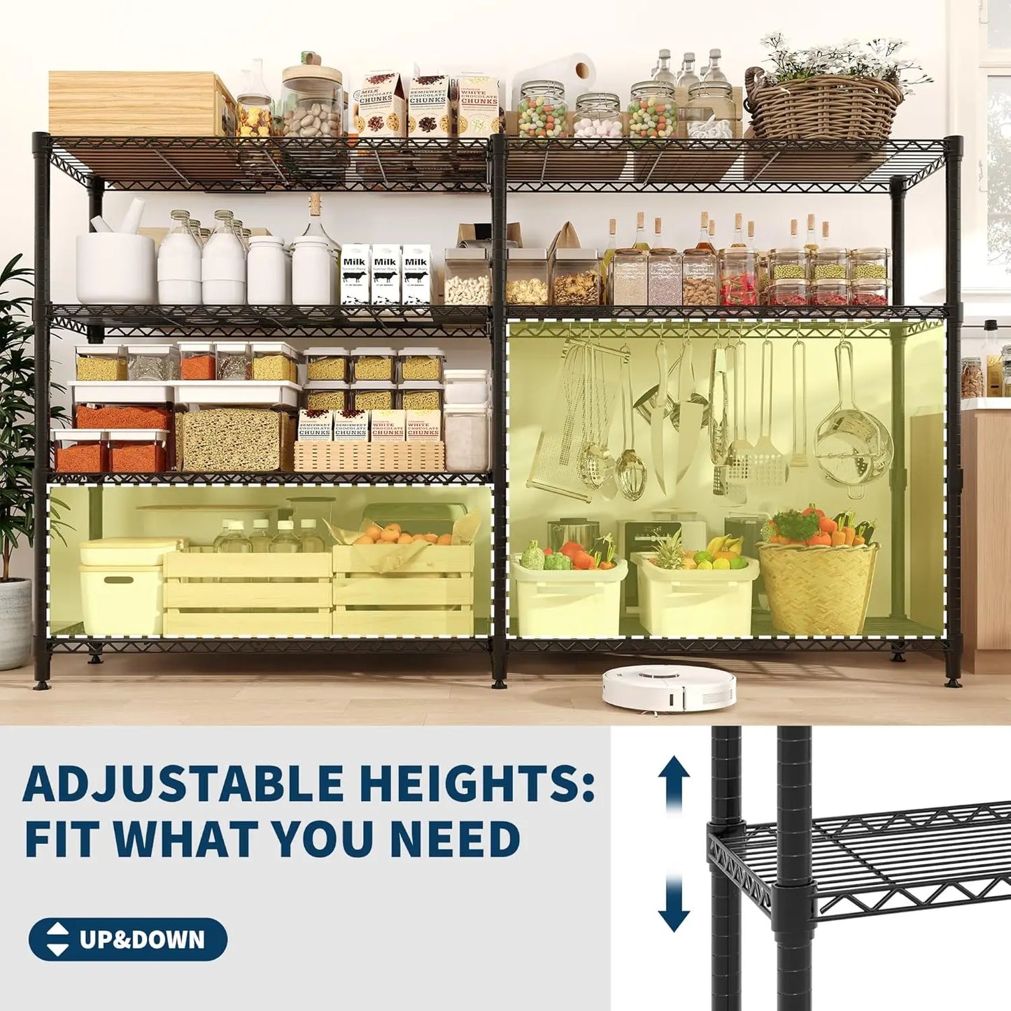 Heavy Duty Metal Storage Shelving Unit with Adjustable Tiers