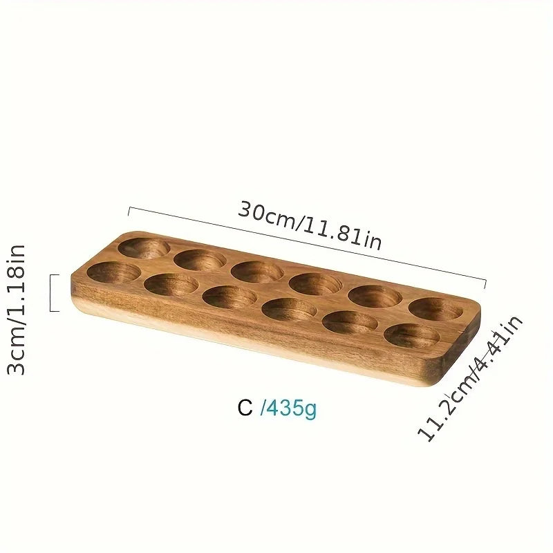 KEMORELA Modern Wooden Egg Storage Box – Multi-Compartment Kitchen Organizer for Fresh Eggs