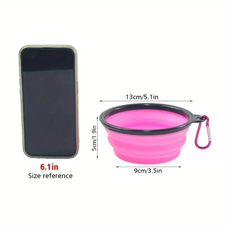 Compact Silicone Dog Travel Bowl for On-the-Go Feeding