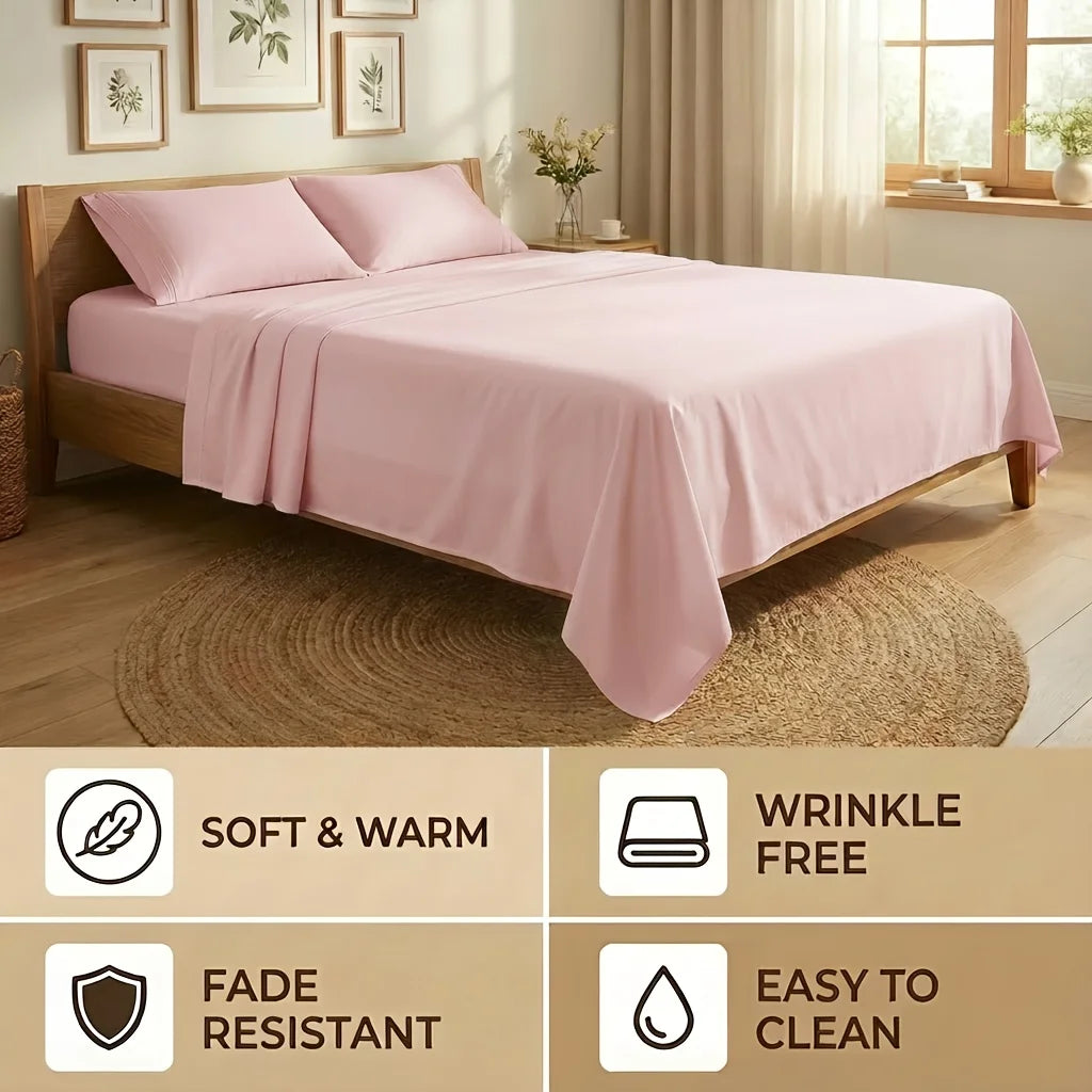 Bamboo Cooling Sheet Set – Fits Twin, Full, Queen, King & Cal King Beds with Deep Pockets; 18” Deep Pocket Bedding Set.