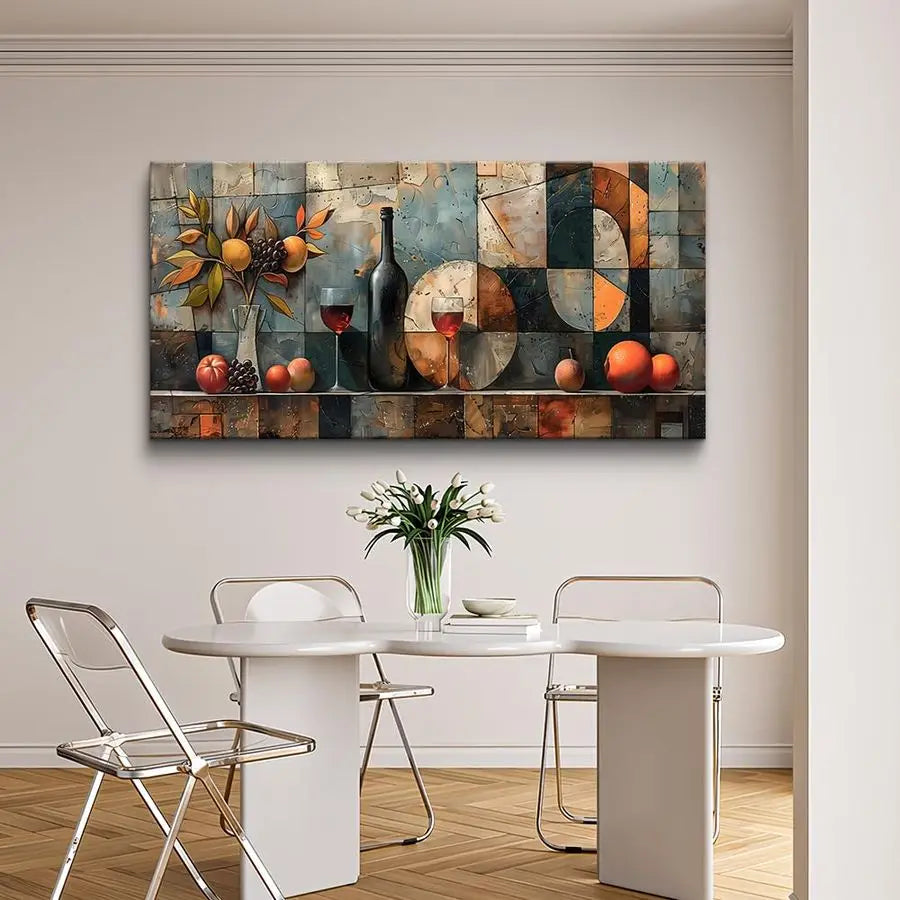 Modern Abstract Wine Glass Wall Art for Contemporary Interiors.