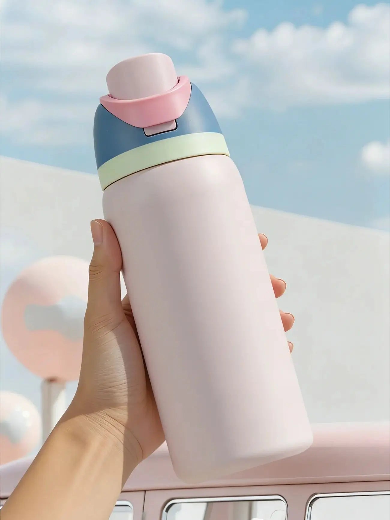 Owalaa Dusty Pink 32oz Stainless Steel Insulated Water Bottle with Straw – Perfect for Sports & Travel