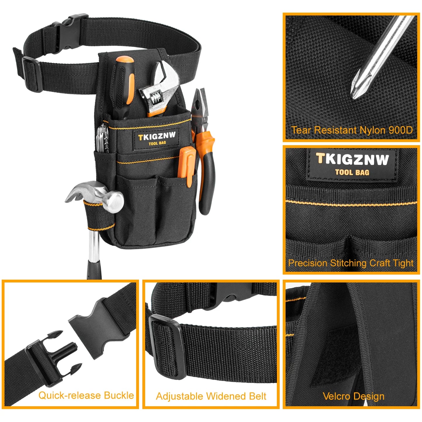 Heavy Duty Pocket Tool Pouch with Adjustable Belt