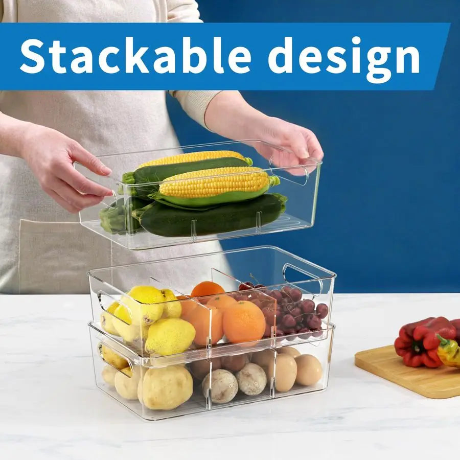Pantry Organizers & Storage – 8PCS Clear Food Storage Bins for Snacks & Shelves