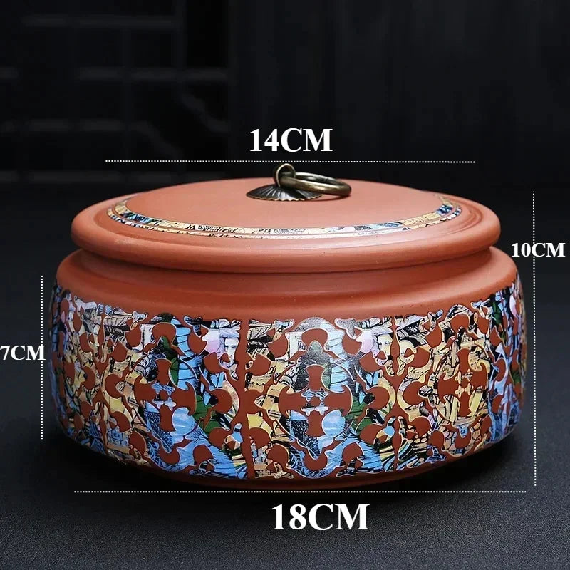 Chinese Purple Clay Tea Caddy for Traditional Tea Storage.