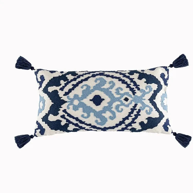 Handcrafted Boho Embroidered Cushion Cover – 30x60cm Decorative Pillowcase
