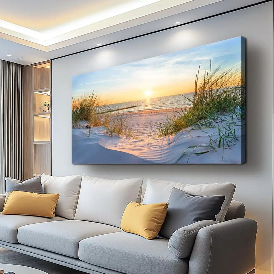 Coastal Seascape Canvas Artwork for Home Interior Decoration.