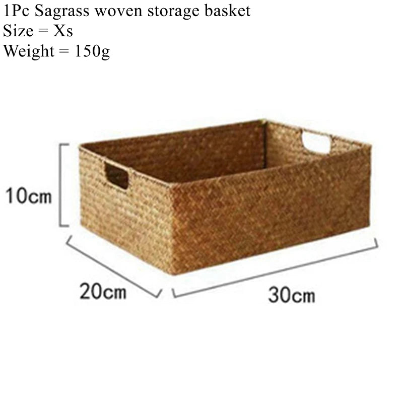 Natural Woven Seagrass Baskets in Different Sizes.