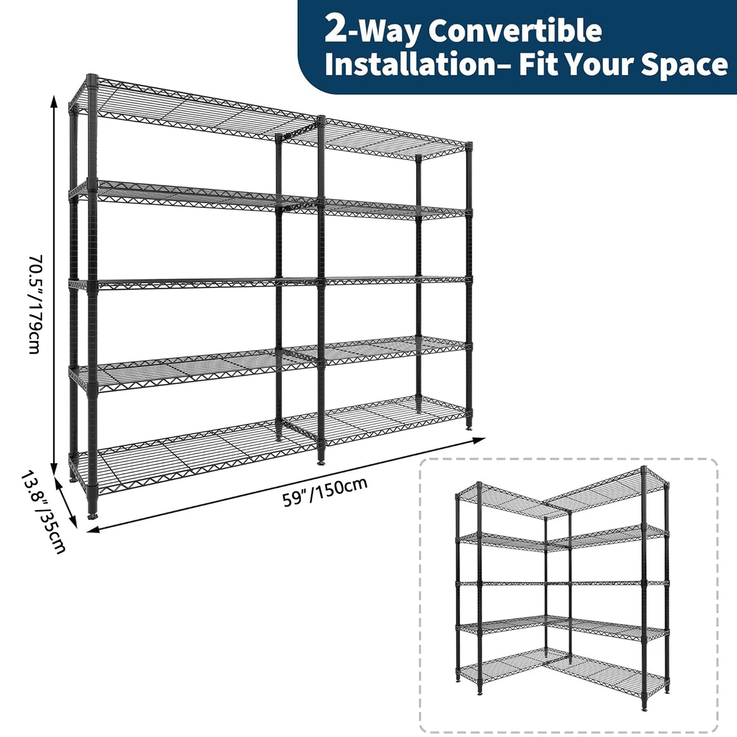 Heavy Duty Metal Storage Shelving Unit with Adjustable Tiers