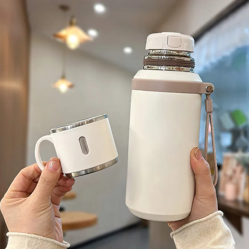 Insulated Stainless Steel Tea & Coffee Mug – 600ml Office Travel Thermos