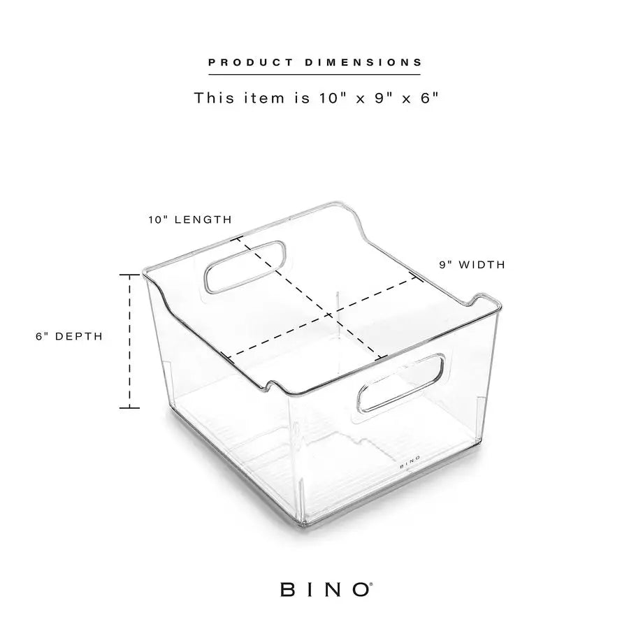 THE LODGE COLLECTION Plastic Storage Bins – 4 Pack Clear Organizing Containers with Handles