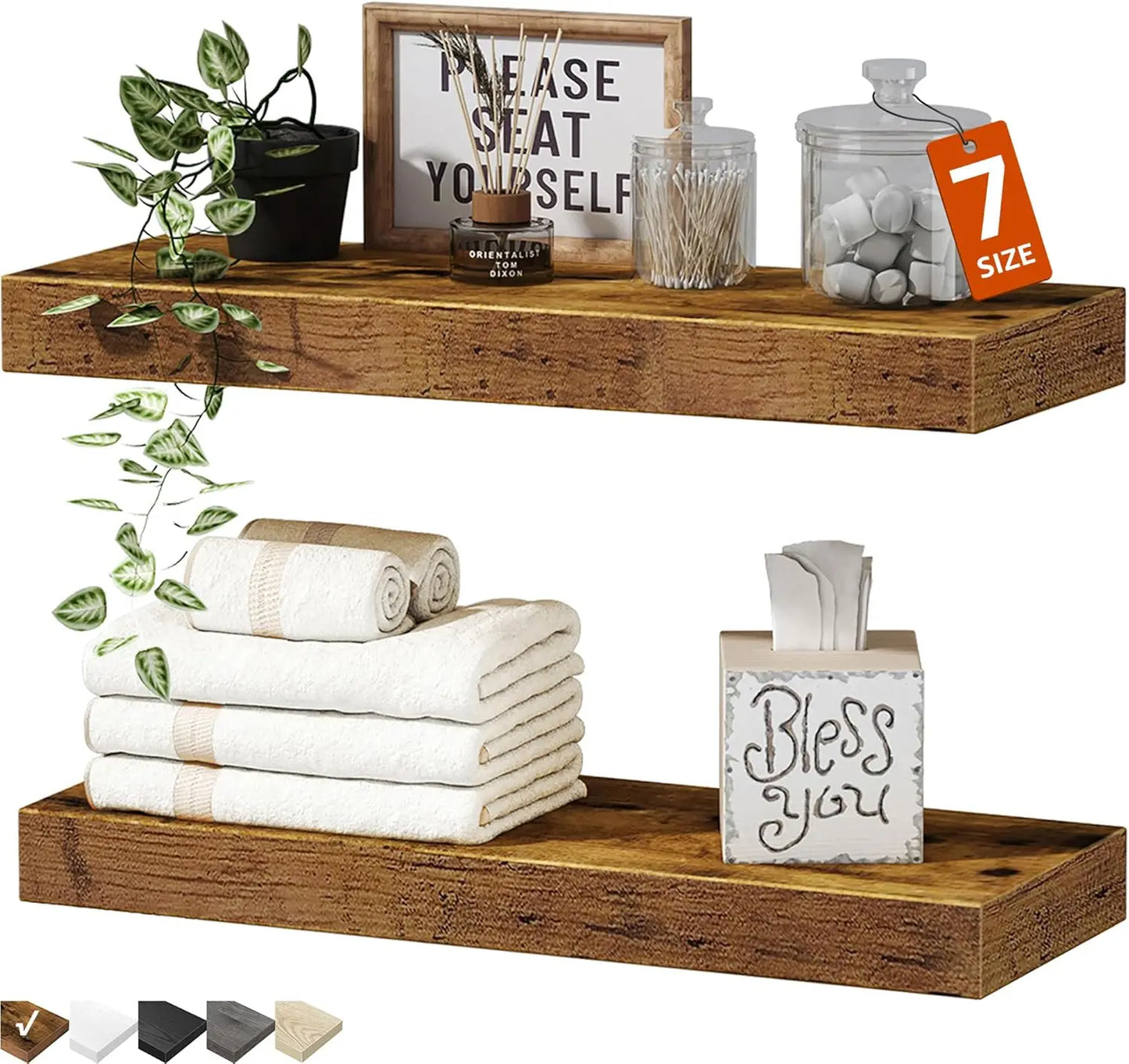 Premium Farmhouse Bathroom/Living Room Shelves for Stylish Storage