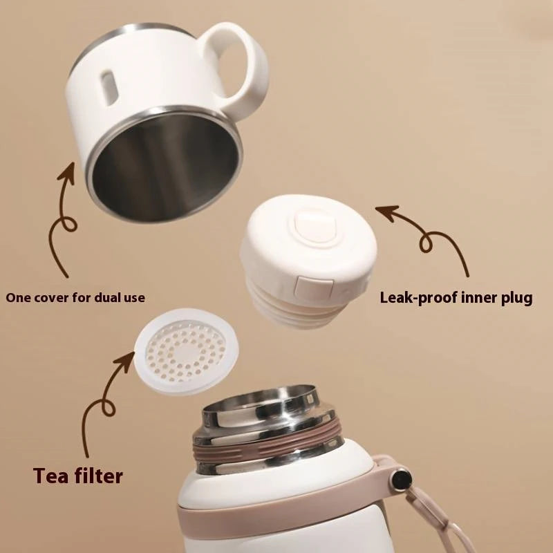 Insulated Stainless Steel Tea & Coffee Mug – 600ml Office Travel Thermos