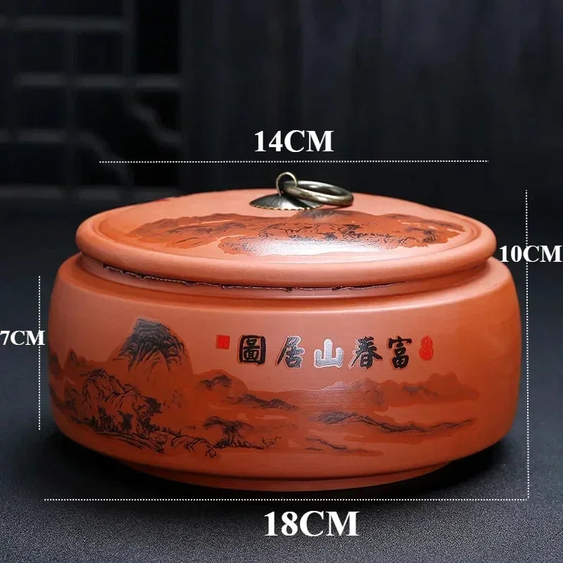 Chinese Purple Clay Tea Caddy for Traditional Tea Storage.