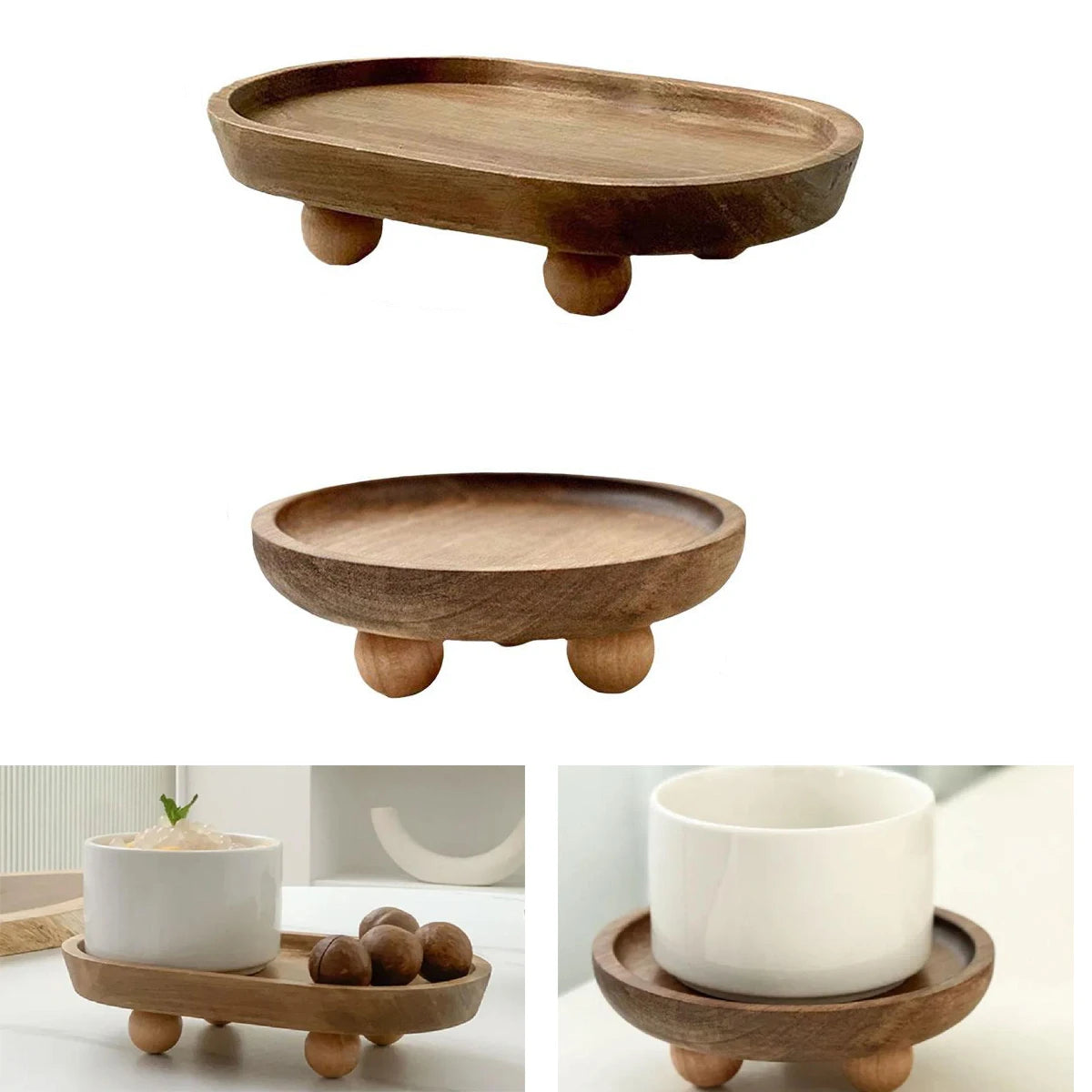 Premium Pedestal Tray for Candles and Decorative Accents.