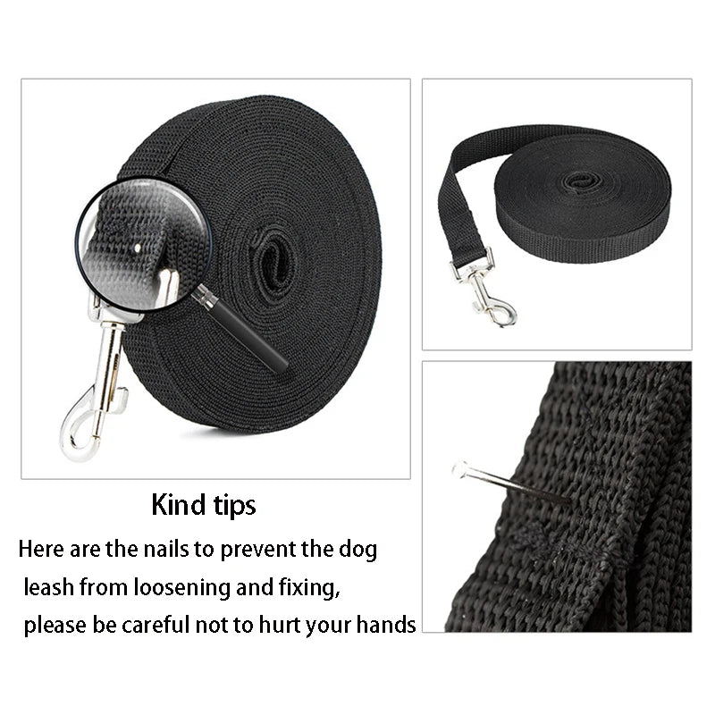 Nylon Dog Training Leash in 10M, 20M, 30M Lengths and Multiple Colors.