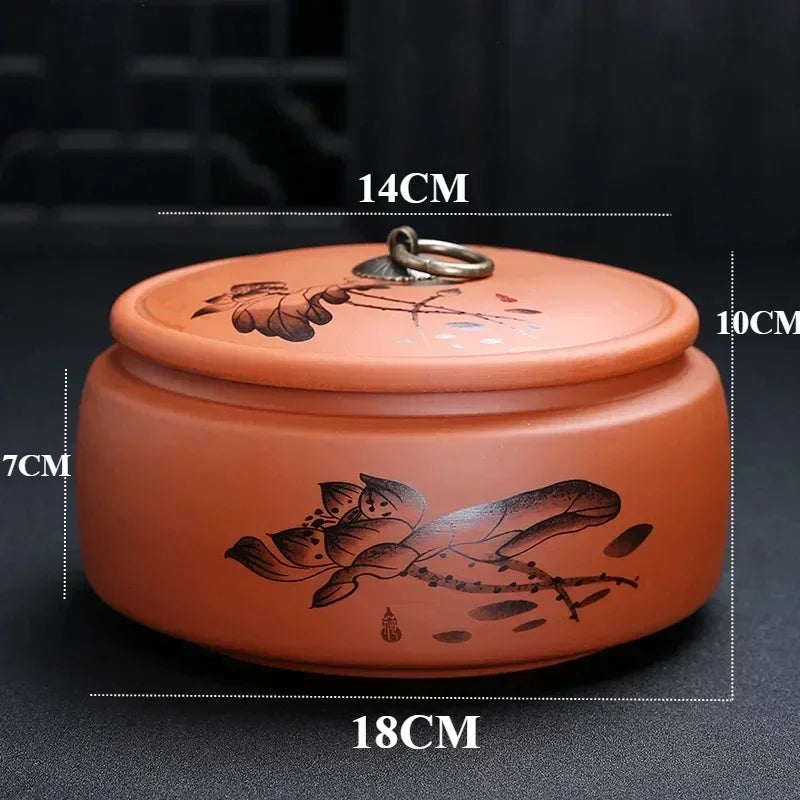 Chinese Purple Clay Tea Caddy for Traditional Tea Storage.