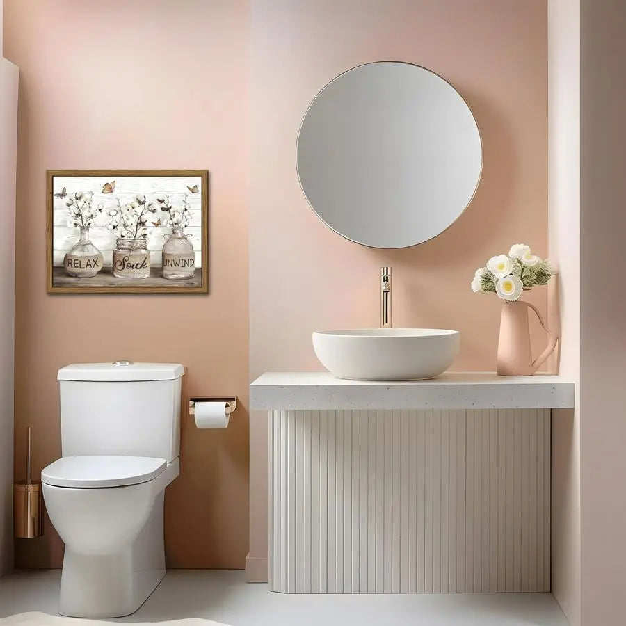 Modern Rustic Bathroom Wall Art for Relaxing Interiors.