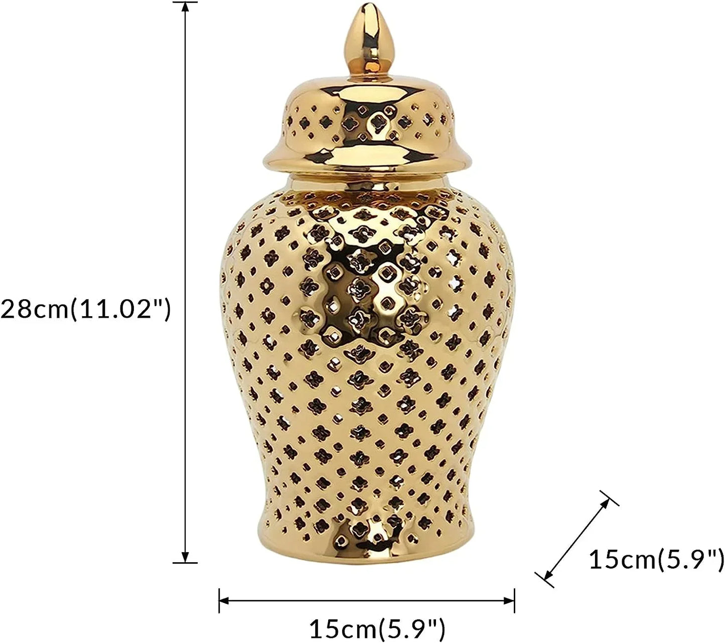 Elegant Hollow-Out Temple Jar for Sophisticated Home Styling.