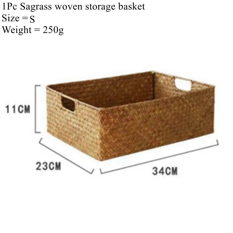 Natural Woven Seagrass Baskets in Different Sizes.