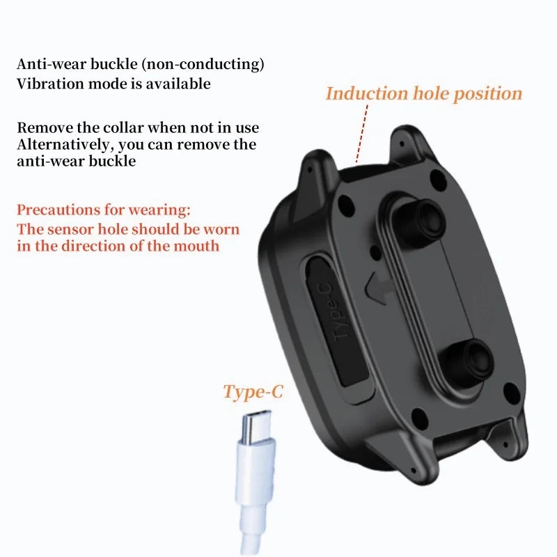 Waterproof Rechargeable Anti-Bark Collar with Vibration Training.